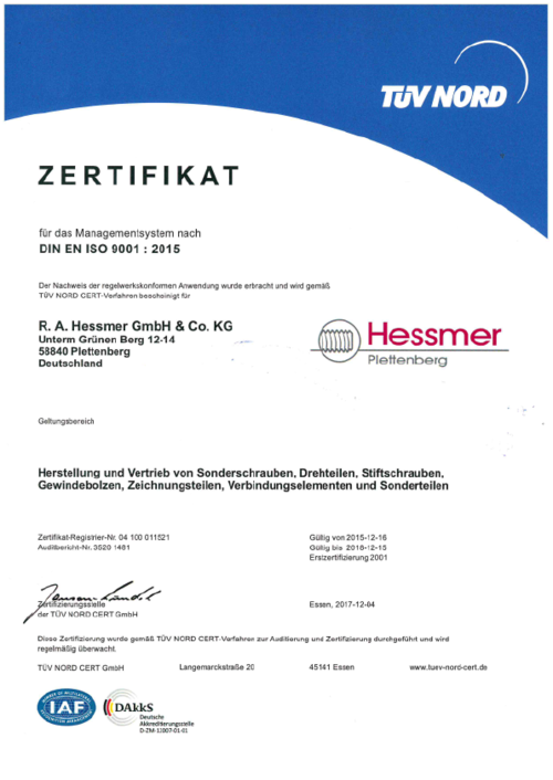 DIN EN ISO 9001:2015