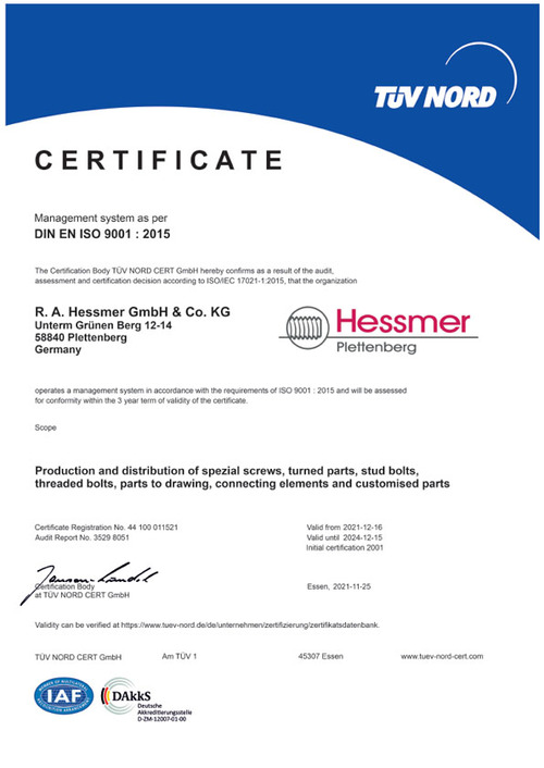 DIN EN ISO 9001:2015